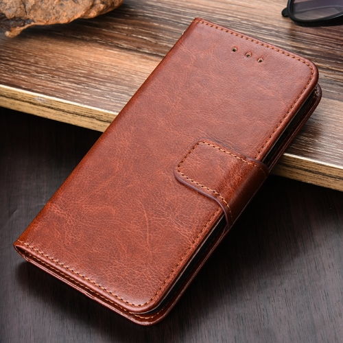 

For OnePlus 9R Crystal Texture Horizontal Flip Leather Case with Holder & Card Slots & Wallet(Brown)