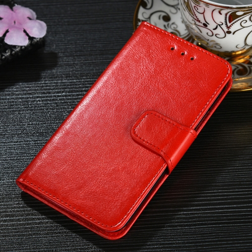 

For OnePlus 9R Crystal Texture Horizontal Flip Leather Case with Holder & Card Slots & Wallet(Red)