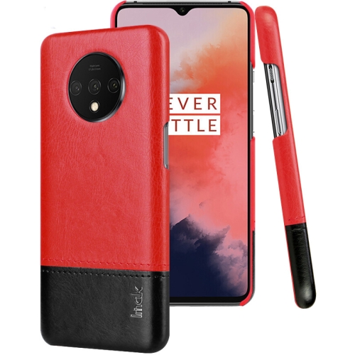 

For OnePlus 7T IMAK Ruiyi Series Concise Slim PU + PC Protective Case with Explosion-proof Screen Protector(Black+Red)