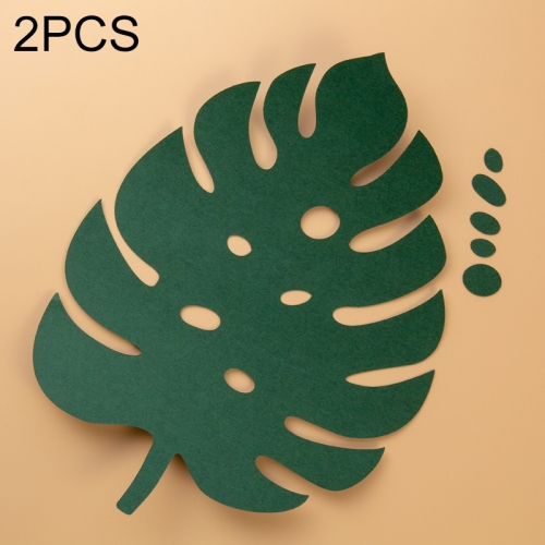 

2 PCS Monstera Leaves 23x17cm Creative Leaves Paper Cutting Shooting Props Papercut Jewelry Cosmetics Background Photo Photography Props(Deep Green)