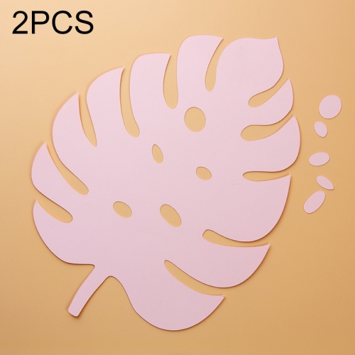 

2 PCS Monstera Leaves 23x17cm Creative Leaves Paper Cutting Shooting Props Papercut Jewelry Cosmetics Background Photo Photography Props(Pink)