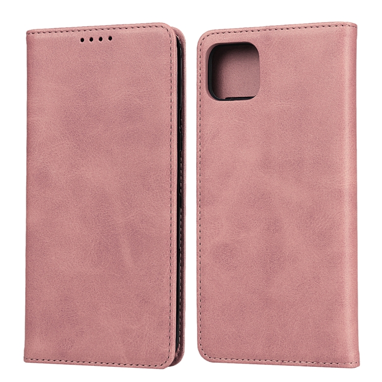 

For Google Pixel 4 XL Calf Texture Magnetic Horizontal Flip Leather Case with Holder & Card Slots & Wallet(Rose Gold)