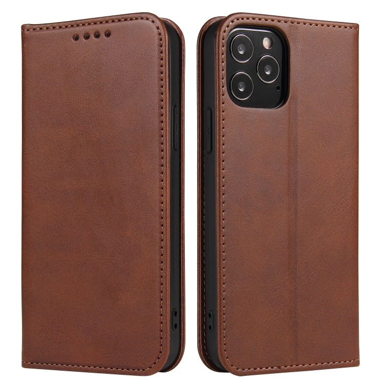 

Calf Texture Magnetic Horizontal Flip Leather Case with Holder & Card Slots & Wallet For iPhone 12 mini(Brown)