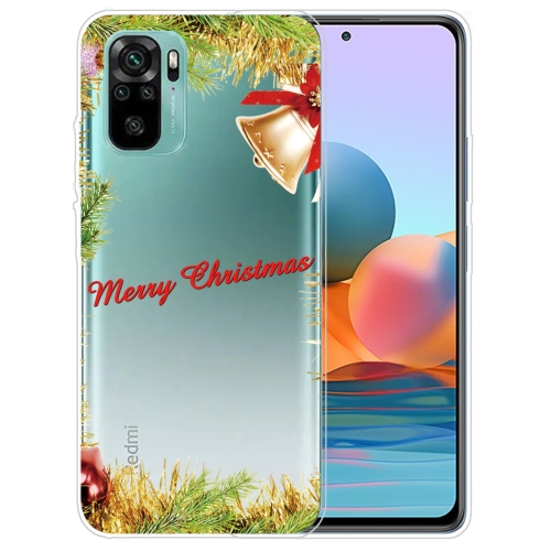 

For Xiaomi Redmi Note 10 4G Christmas Series Transparent TPU Protective Case(Wheatgrass Bell)