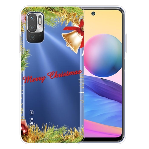 

For Xiaomi Redmi Note 10 5G Christmas Series Transparent TPU Protective Case(Wheatgrass Bell)