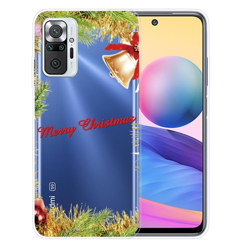 

For Xiaomi Redmi Note 10 Pro 4G Christmas Series Transparent TPU Protective Case(Wheatgrass Bell)