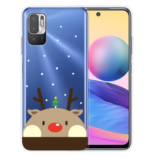 

For Xiaomi Redmi Note 10 5G Christmas Series Transparent TPU Protective Case(Fat Deer)