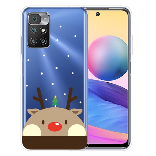 

For Xiaomi Redmi 10 5G Christmas Series Transparent TPU Protective Case(Fat Deer)