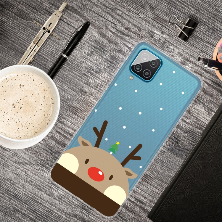 

For Samsung Galaxy A12 5G Christmas Series Transparent TPU Protective Case(Fat Deer)