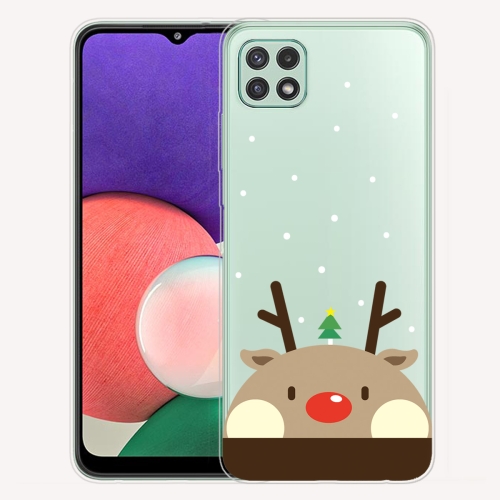 

For Samsung Galaxy A22 5G Christmas Series Transparent TPU Protective Case(Fat Deer)