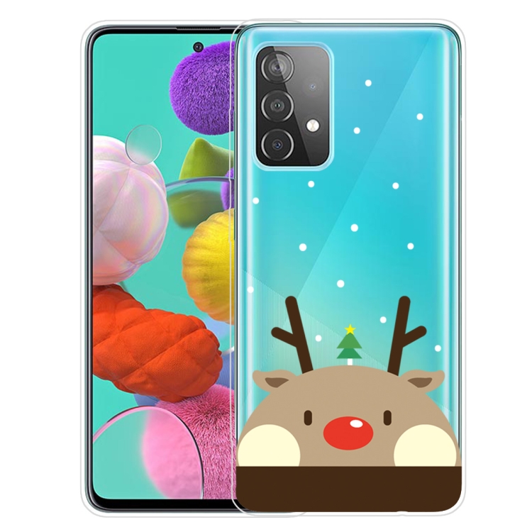 

For Samsung Galaxy A32 Christmas Series Transparent TPU Protective Case(Fat Deer)