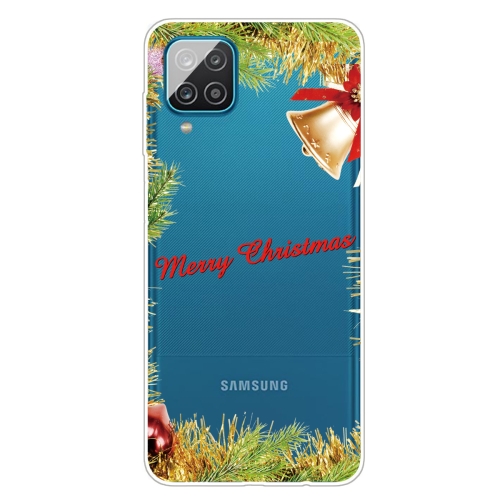 

For Samsung Galaxy A12 4G Christmas Series Transparent TPU Protective Case(Wheatgrass Bell)