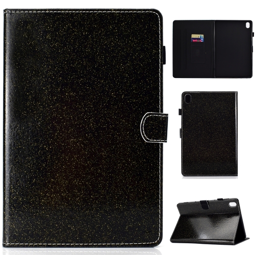 

For Huawei MediaPad M6 10.8 Varnish Glitter Powder Horizontal Flip Leather Case with Holder & Card Slot(Black)