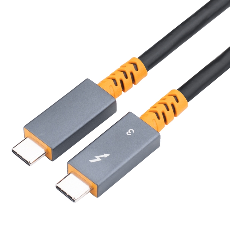 

9046 100W USB-C / Type-C Male to USB-C / Type-C Male Two-color Data Cable 4K Audio Video Cable for Thunderbolt 3, Cable Length:0.3m