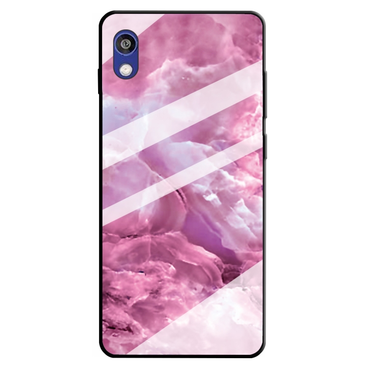 

For Huawei Y5 (2019) Marble Pattern Glass Protective Case(Red)