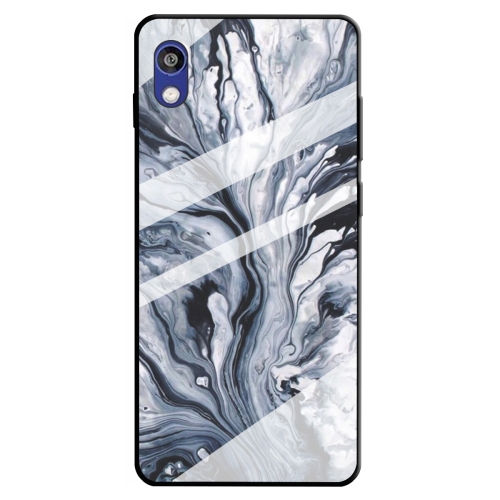 

For Huawei Y5 (2019) Marble Pattern Glass Protective Case(Ink Black)
