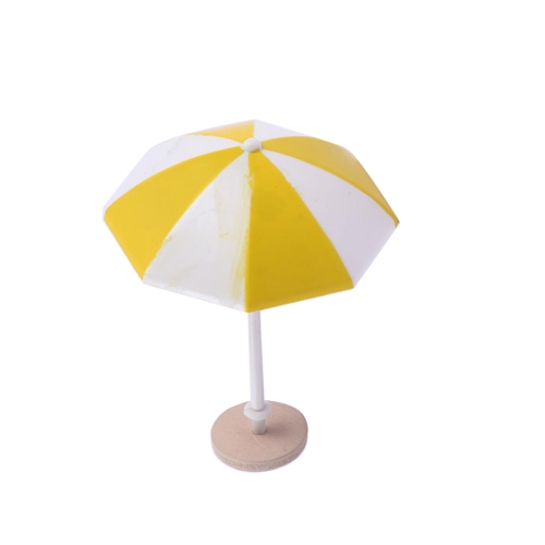 

Miniature Beach Sun Umbrella Sandy Beach Landscape Decoration Photography Props(Yellow)