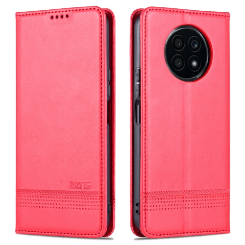 

For Honor X20 AZNS Magnetic Calf Texture Horizontal Flip Leather Case with Card Slots & Holder & Wallet(Red)