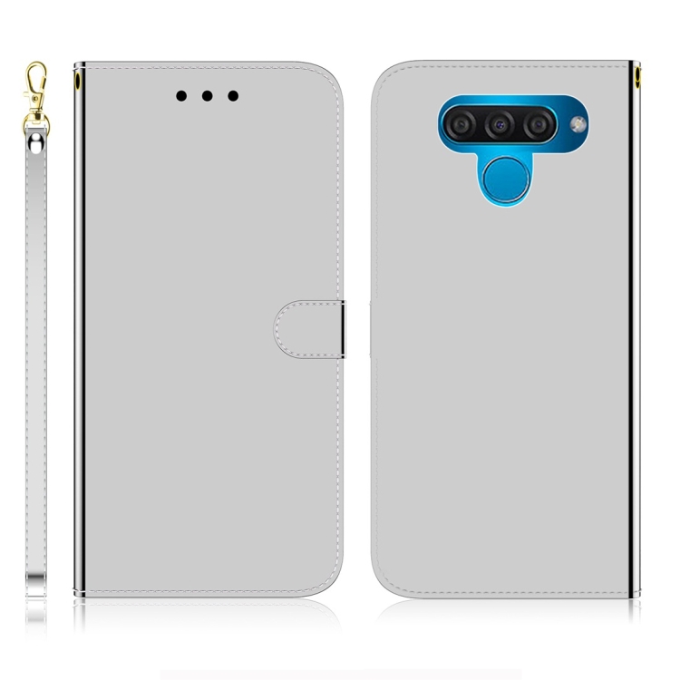 

For LG Q60 Imitated Mirror Surface Horizontal Flip Leather Case with Holder & Card Slots & Wallet & Lanyard(Silver)