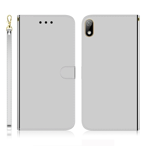 

For Huawei Y5 (2019) / Honor 8s Imitated Mirror Surface Horizontal Flip Leather Case with Holder & Card Slots & Wallet & Lanyard(Silver)