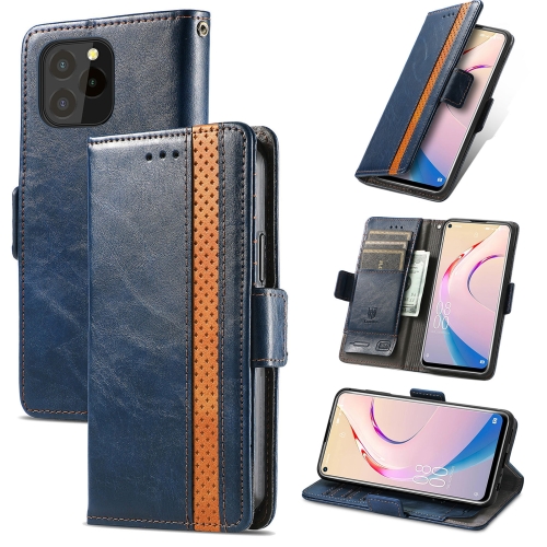 

For Oukitel C21 Pro CaseNeo Business Splicing Dual Magnetic Buckle Horizontal Flip PU Leather Case with Holder & Card Slots & Wallet(Blue)