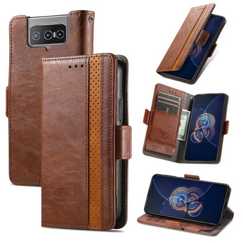 

For Asus Zenfone 8 Flip CaseNeo Business Splicing Dual Magnetic Buckle Horizontal Flip PU Leather Case with Holder & Card Slots & Wallet(Brown)