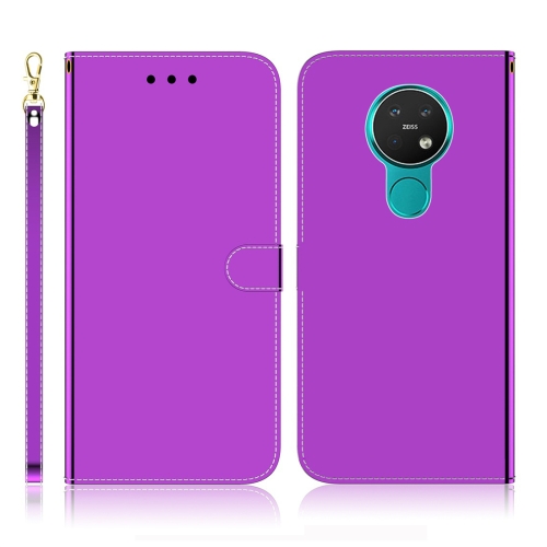 

For Nokia 6.2 / 7.2 Imitated Mirror Surface Horizontal Flip Leather Case with Holder & Card Slots & Wallet & Lanyard(Purple)