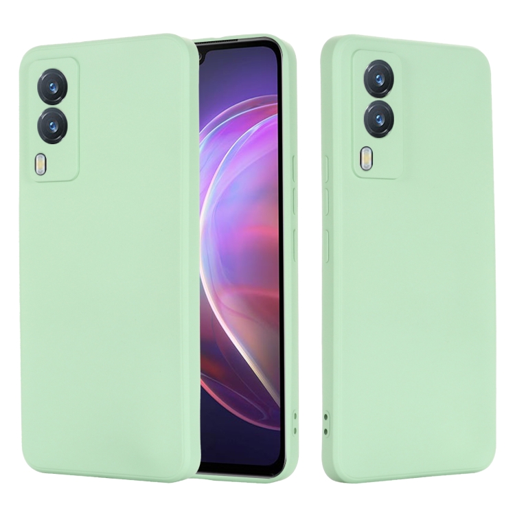 

For vivo V21e 5G Foreign Version Solid Color Liquid Silicone Shockproof Full Coverage Protective Case(Green)