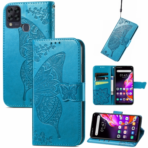 

For Infinix Hot 10T Butterfly Love Flower Embossed Horizontal Flip Leather Case with Holder & Card Slots & Wallet & Lanyard(Blue)