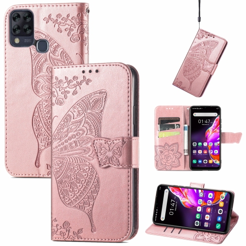 

For Infinix Hot 10T Butterfly Love Flower Embossed Horizontal Flip Leather Case with Holder & Card Slots & Wallet & Lanyard(Rose Gold)