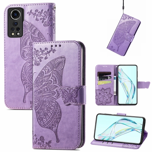 

For ZTE Axon 30 5G Butterfly Love Flower Embossed Horizontal Flip Leather Case with Holder & Card Slots & Wallet & Lanyard(Light Purple)