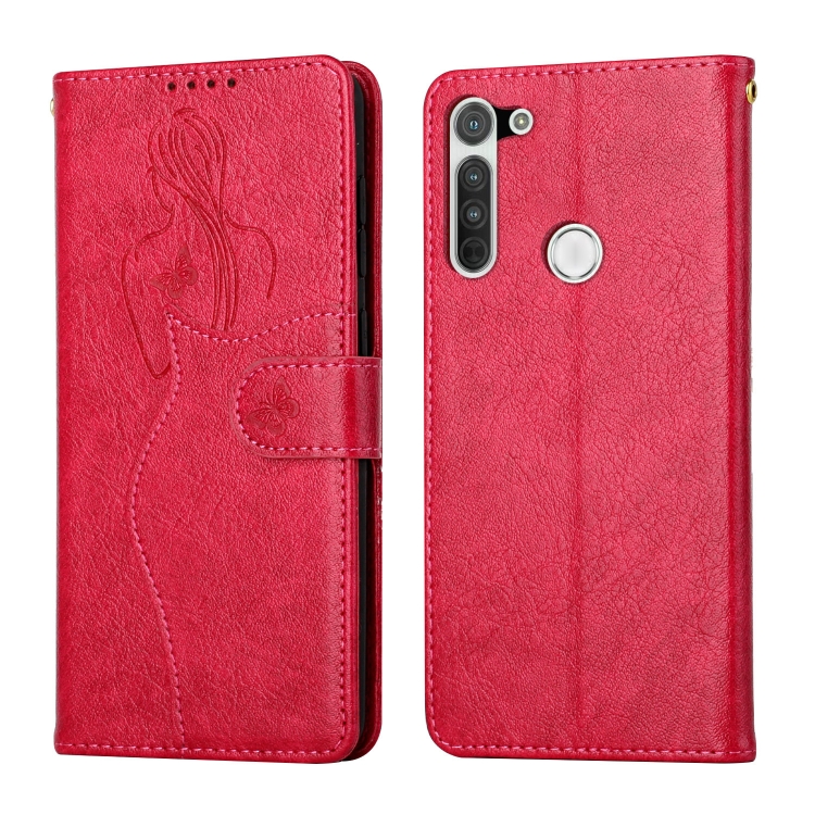 

For Motorola Moto G Pro Beauty Girl Embossing Pattern Horizontal Flip Leather Case with Holder & Card Slot & Wallet & Photo Frame(Red)