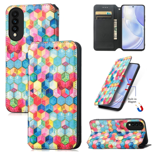 

For Huawei nova 8 SE Youth Colorful Magnetic Horizontal Flip PU Leather Case with Holder & Card Slot & Wallet(Magic Space)