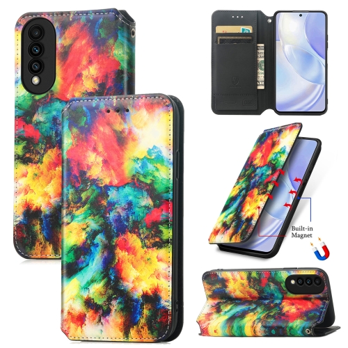 

For Huawei nova 8 SE Youth Colorful Magnetic Horizontal Flip PU Leather Case with Holder & Card Slot & Wallet(Colorful Cloud)