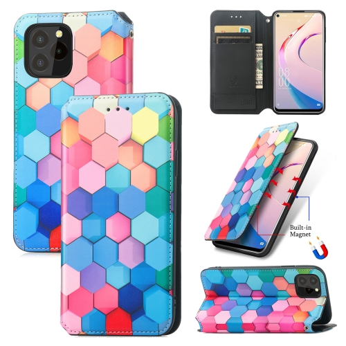 

For Oukitel C21 Pro Colorful Magnetic Horizontal Flip PU Leather Case with Holder & Card Slot & Wallet(Colorful Cube)