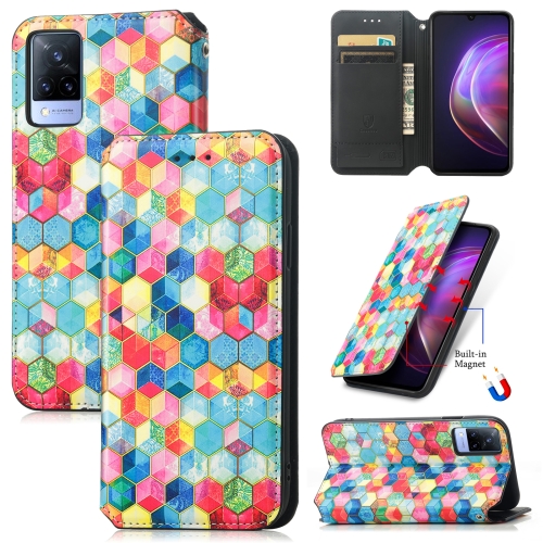 

For vivo V21 Colorful Magnetic Horizontal Flip PU Leather Case with Holder & Card Slot & Wallet(Magic Space)