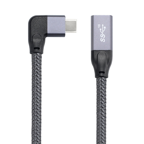 

100W USB-C / Type-C Elbow Male to USB-C / Type-C Female Full-function Data Extension Cable, Cable Length:1m