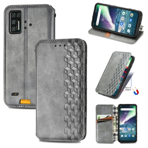 

For UMIDIGI Bison GT Cubic Grid Pressed Horizontal Flip Magnetic PU Leather Case with Holder & Card Slots & Wallet(Grey)