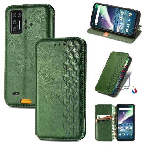 

For UMIDIGI Bison GT Cubic Grid Pressed Horizontal Flip Magnetic PU Leather Case with Holder & Card Slots & Wallet(Green)