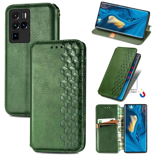 

For ZTE nubia Z30 Pro Cubic Grid Pressed Horizontal Flip Magnetic PU Leather Case with Holder & Card Slots & Wallet(Green)