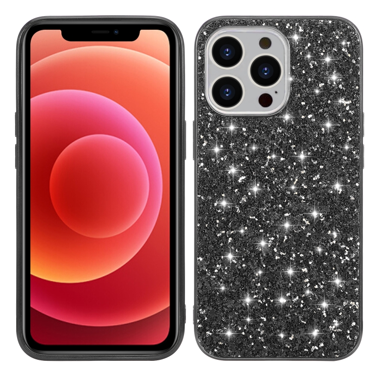 

Glitter Powder Shockproof TPU Protective Case For iPhone 13 Mini(Black)