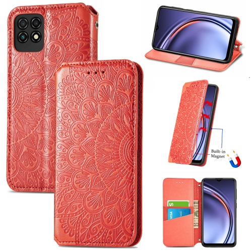 

For Huawei Maimang 10 SE Blooming Mandala Embossed Pattern Magnetic Horizontal Flip Leather Case with Holder & Card Slots & Wallet(Orange)