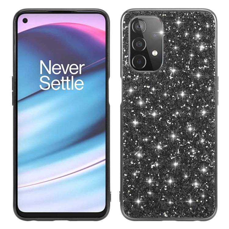 

For OnePlus Nord N200 5G Glitter Powder Shockproof TPU Protective Case(Black)