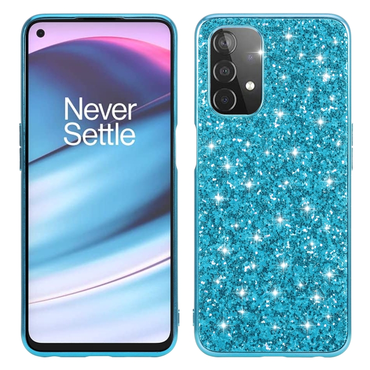 

For OnePlus Nord N200 5G Glitter Powder Shockproof TPU Protective Case(Blue)