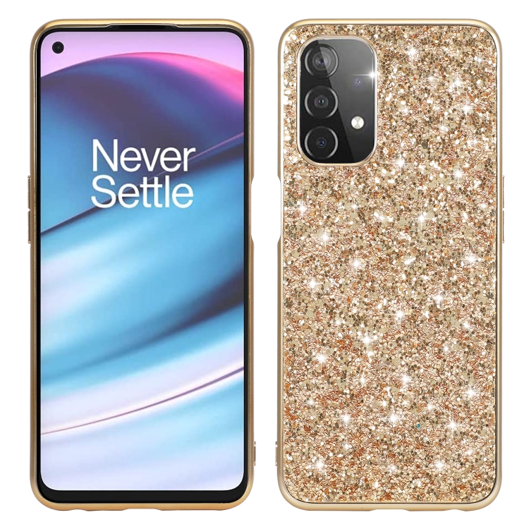 

For OnePlus Nord N200 5G Glitter Powder Shockproof TPU Protective Case(Gold)