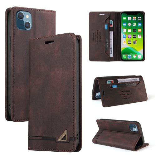 

Skin Feel Anti-theft Brush Horizontal Flip Leather Case with Holder & Card Slots & Wallet For iPhone 13 mini(Brown)