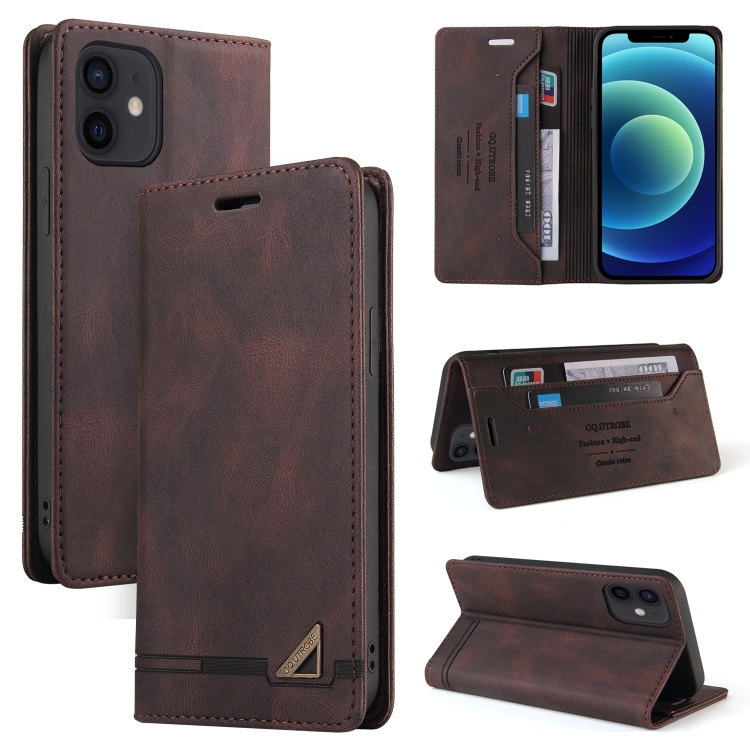 

Skin Feel Anti-theft Brush Horizontal Flip Leather Case with Holder & Card Slots & Wallet For iPhone 12 mini(Brown)