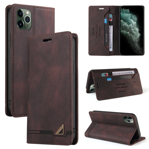 

Skin Feel Anti-theft Brush Horizontal Flip Leather Case with Holder & Card Slots & Wallet For iPhone 11 Pro Max(Brown)