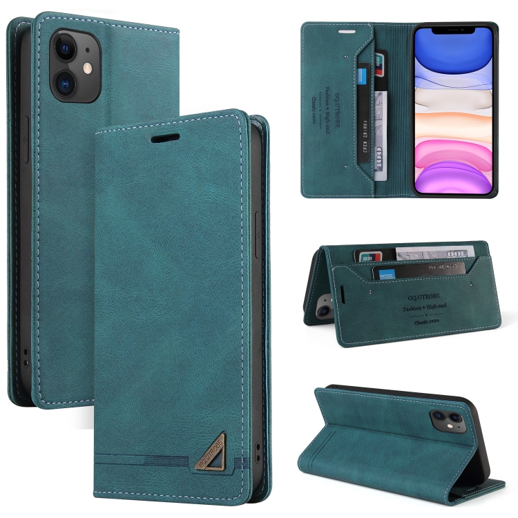 

Skin Feel Anti-theft Brush Horizontal Flip Leather Case with Holder & Card Slots & Wallet For iPhone 11(Blue)