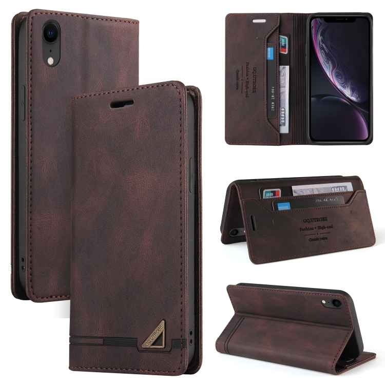 

Skin Feel Anti-theft Brush Horizontal Flip Leather Case with Holder & Card Slots & Wallet For iPhone XR(Brown)